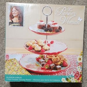 Pioneer Woman 3 Tier Serving Platter Blossom Jubilee